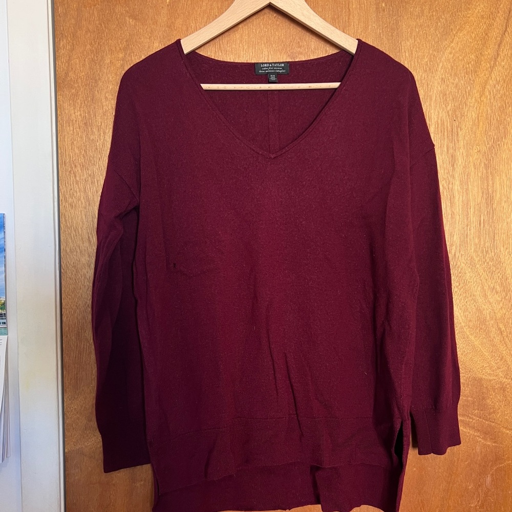 Merino Wool (Extra Fine) Burgundy Sweater